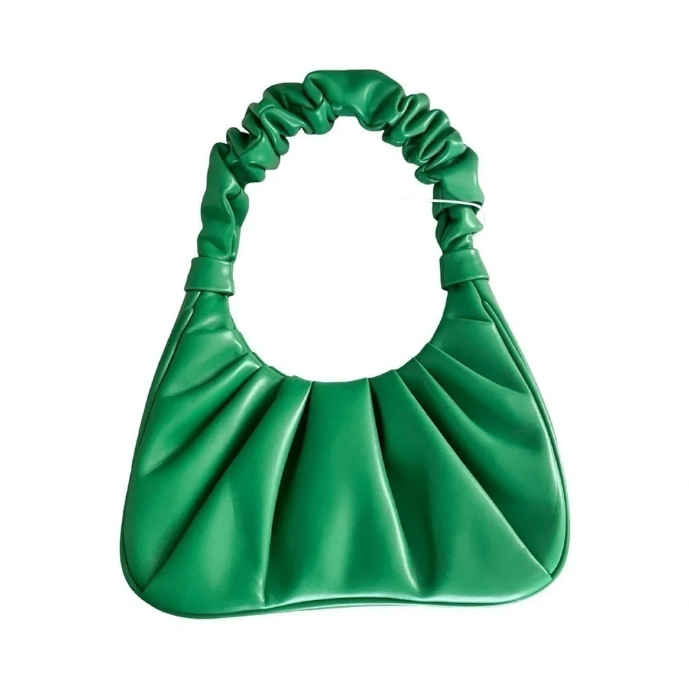 NWT JW PEI Gabbi Ruched Vegan Shoulder Bag in Grass Green
